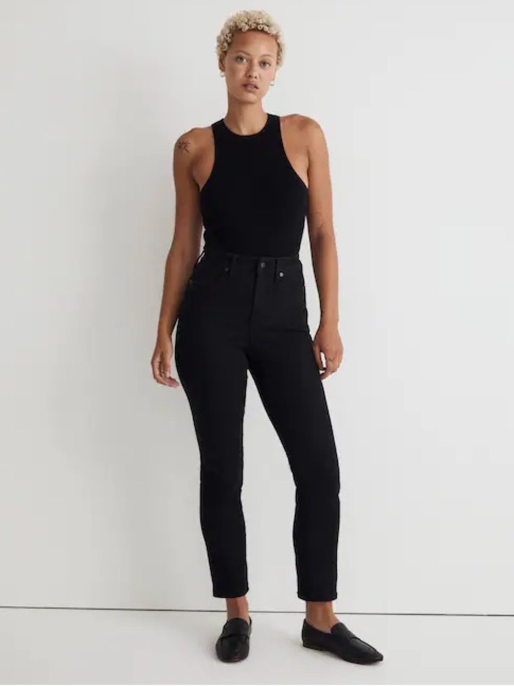 NWT Madewell Black Curvy Stovepipe Jeans - Size 25